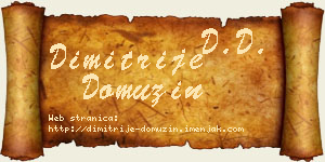 Dimitrije Domuzin vizit kartica